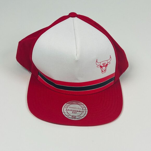 Mitchell & Ness NBA Chicago Bulls Red White Snapback Hat Cap Basketball Gear - Picture 2 of 8